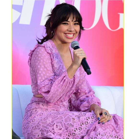 Alexis Zendaya Lace Crochet Cut Out Long Sleeve Dress Lilac Macrame size XS - Picture 13 of 15